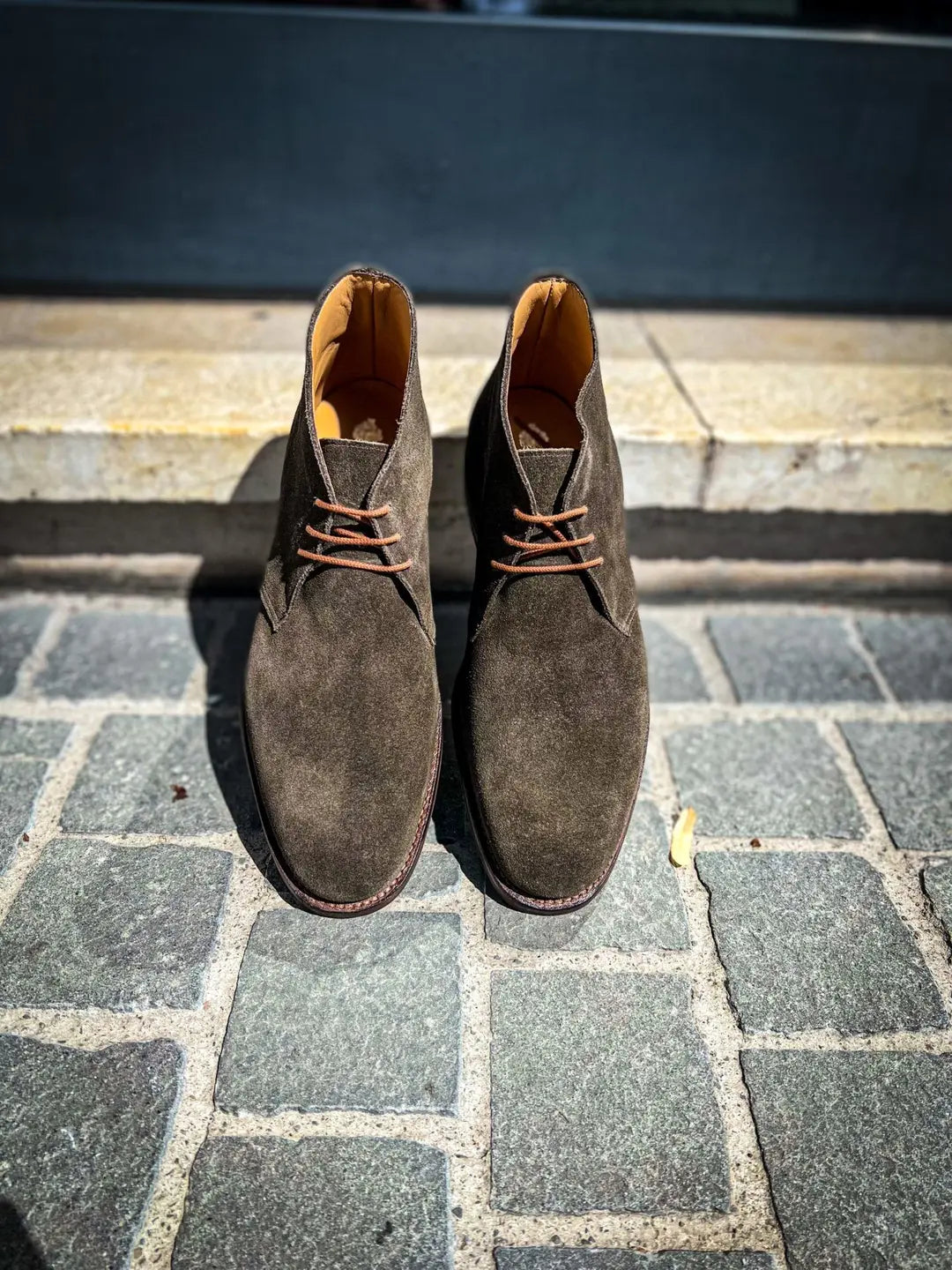 Crockett & Jones Chiltern Earth Green Suede Chukka Boot, view 5