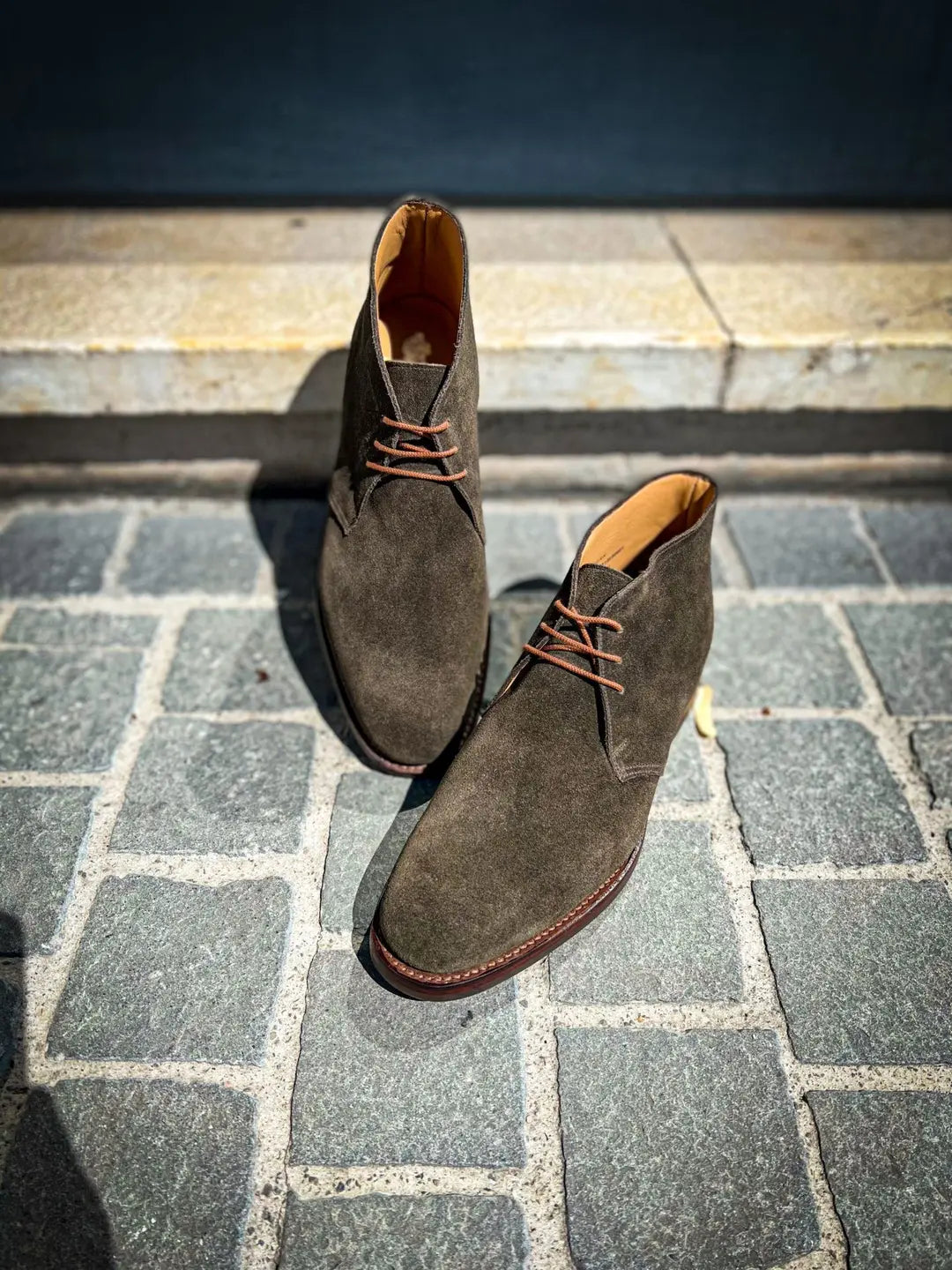 Crockett & Jones Chiltern Earth Green Suede Chukka Boot, view 3