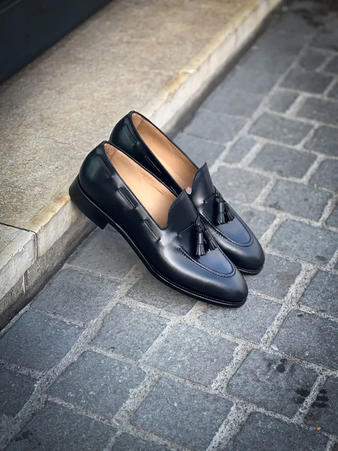 TLB Tassel Loafer Black Leather
