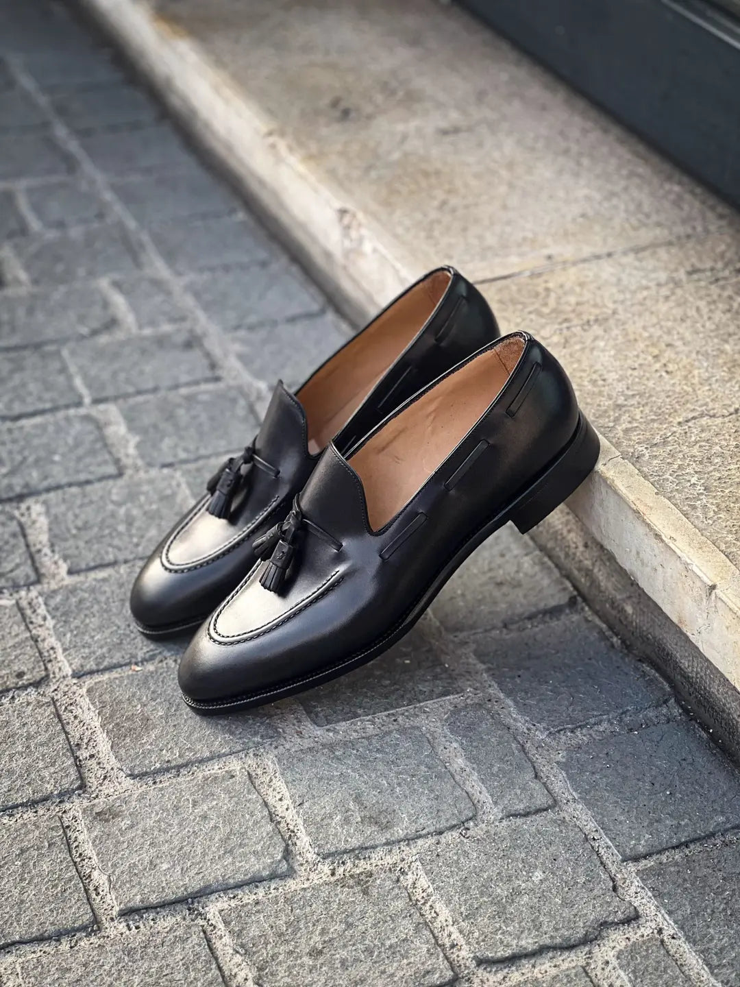 TLB Tassel Loafer Black Leather, view 4