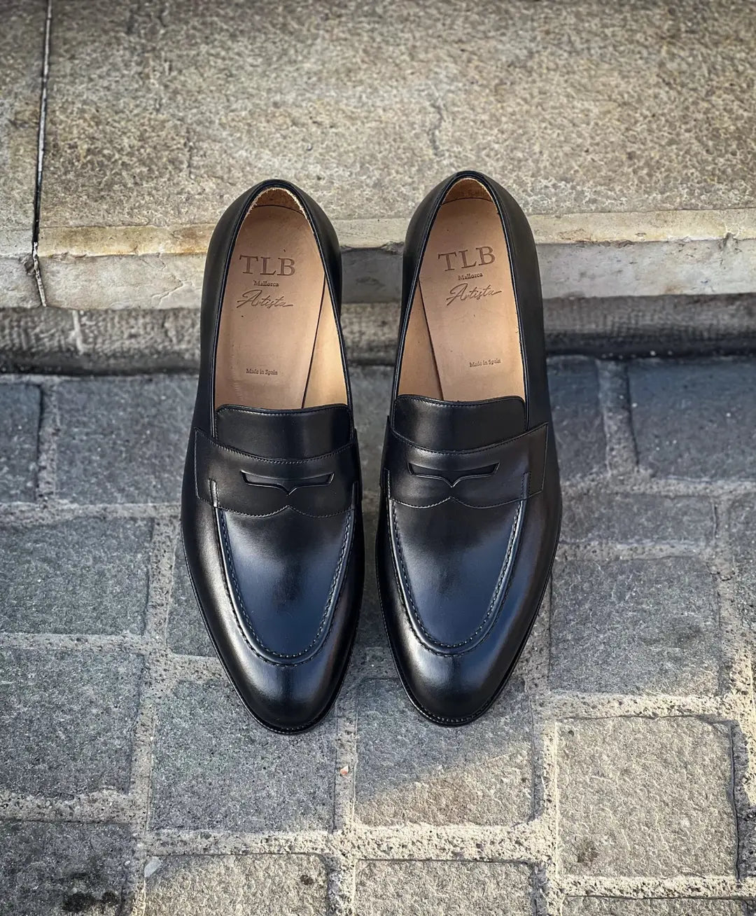 TLB Black Mocassin Leather Sole, view 5