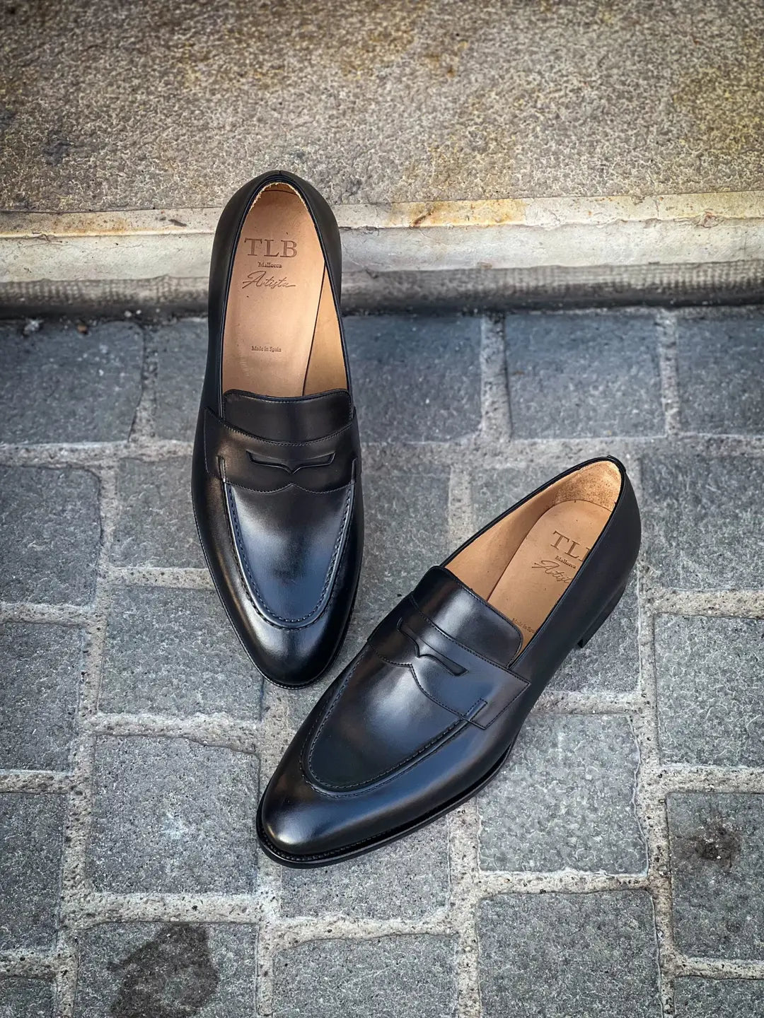 TLB Black Mocassin Leather Sole, view 3