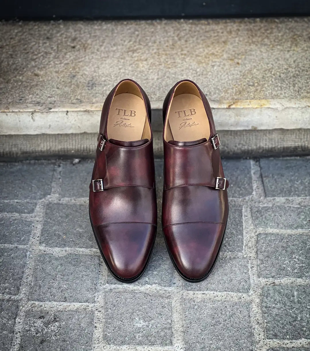 TLB Double Buckle Plum Museum in calf leather, view 5