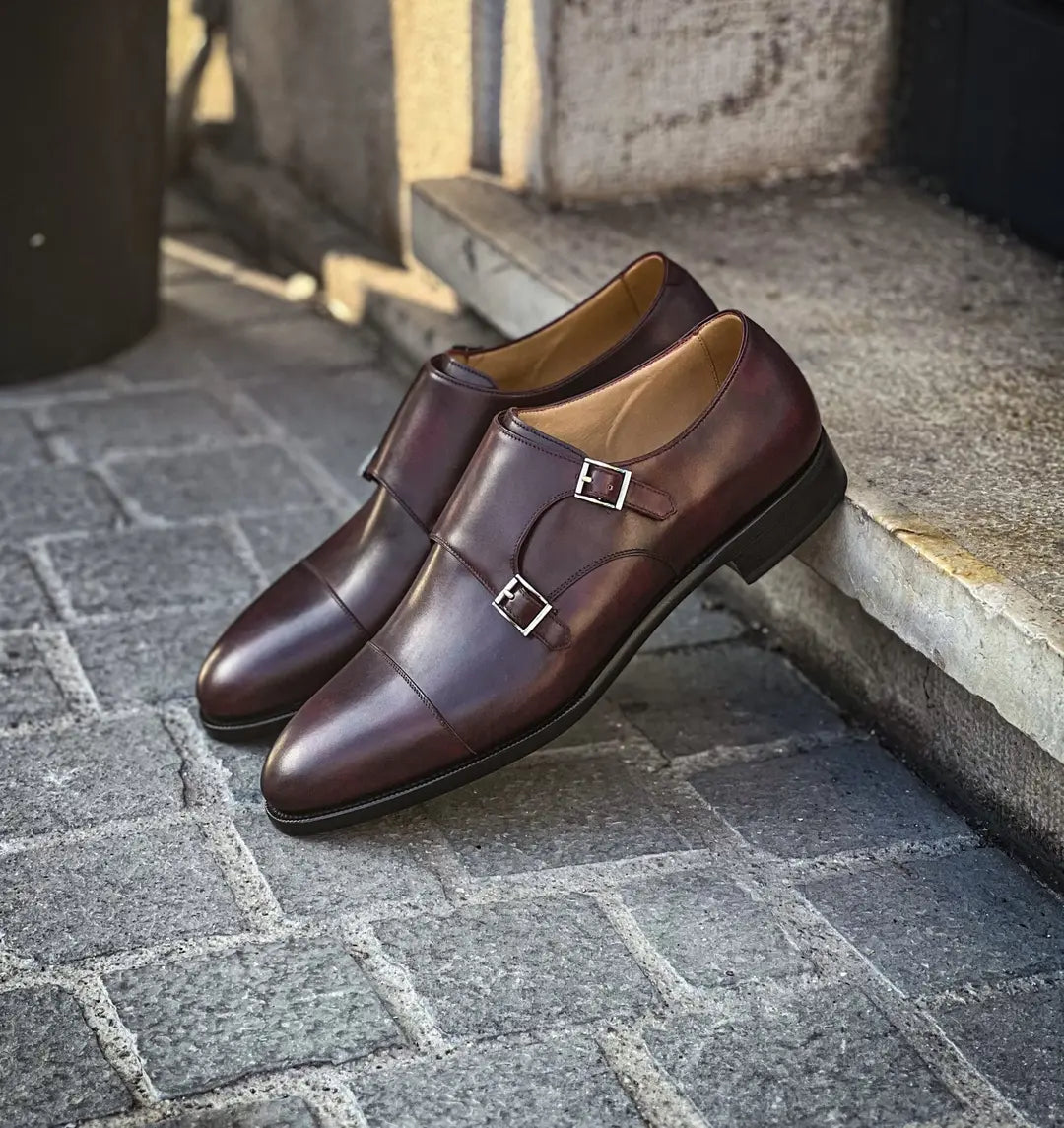 TLB Double Buckle Plum Museum in calf leather, view 4