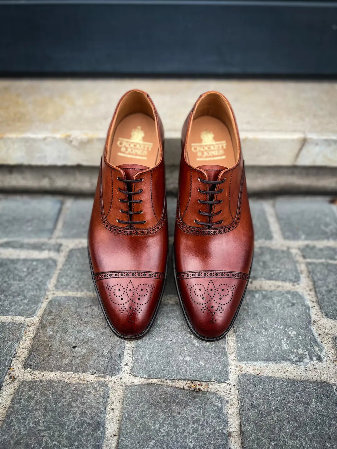 Crockett & Jones Malton Chesnut Cap Toe Oxford in calf leather, view 4