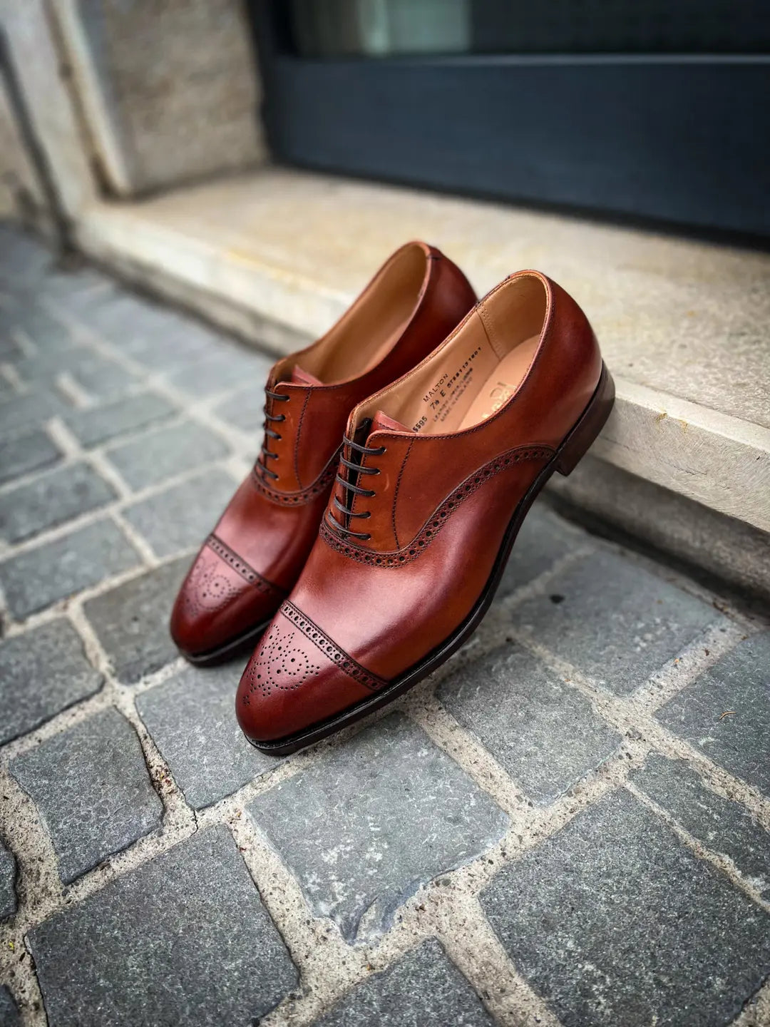 Crockett & Jones Malton Chesnut Cap Toe Oxford in calf leather, view 3