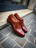 Crockett & Jones Malton Chesnut Cap Toe Oxford in calf leather
