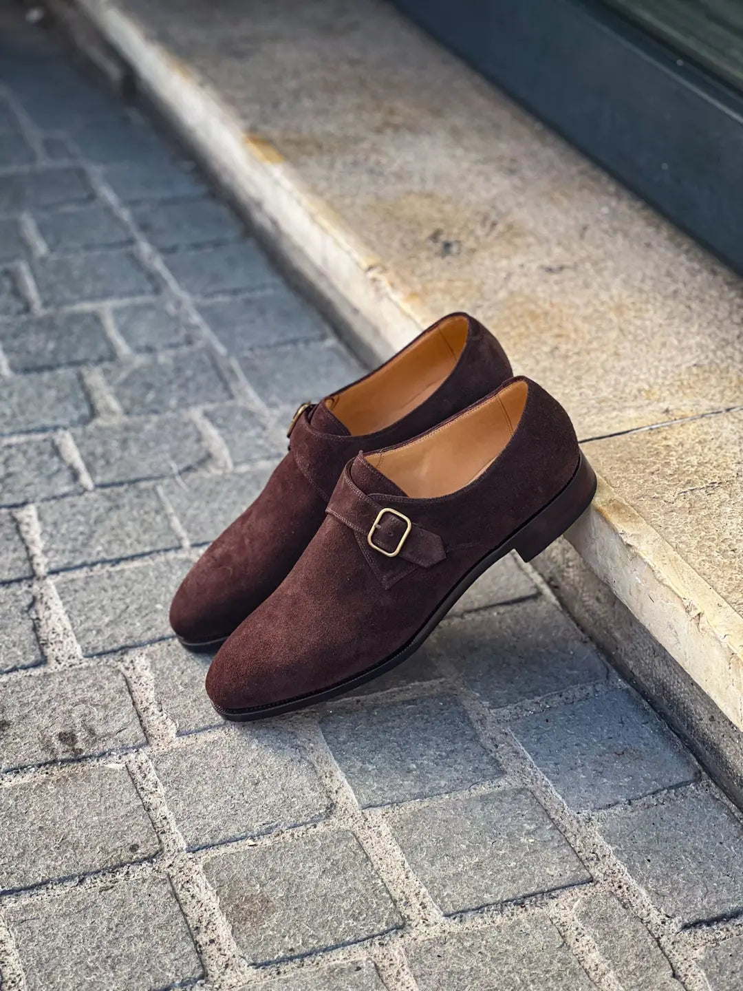 TLB Single Monk Dark Brown Suede, view 4