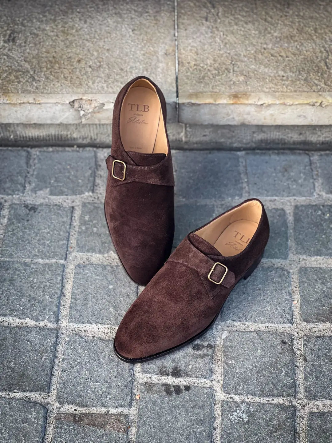 TLB Single Monk Dark Brown Suede, view 3