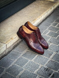 TLB Toe Cap Dark Brown Museum Cap Toe Oxford in calf leather