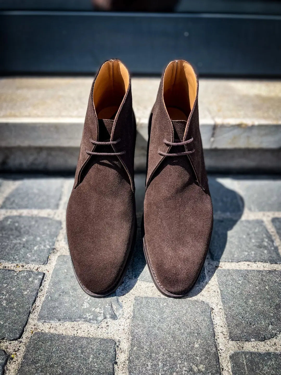 Crockett & Jones Upton Dark Oak Suede Chukka Boot, view 5