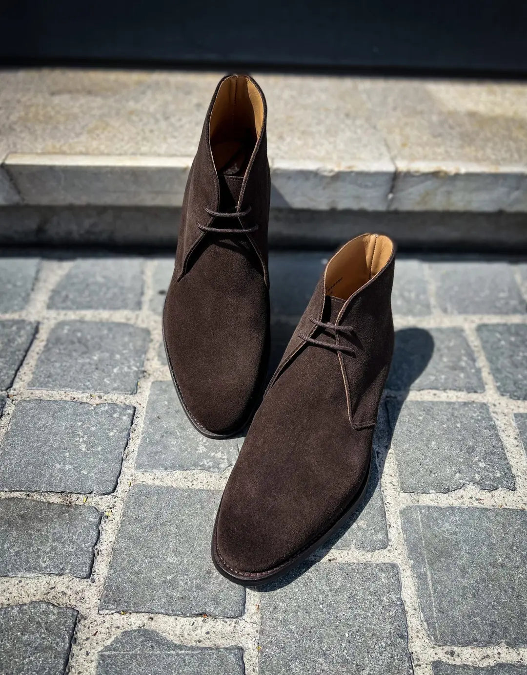 Crockett & Jones Upton Dark Oak Suede Chukka Boot, view 4