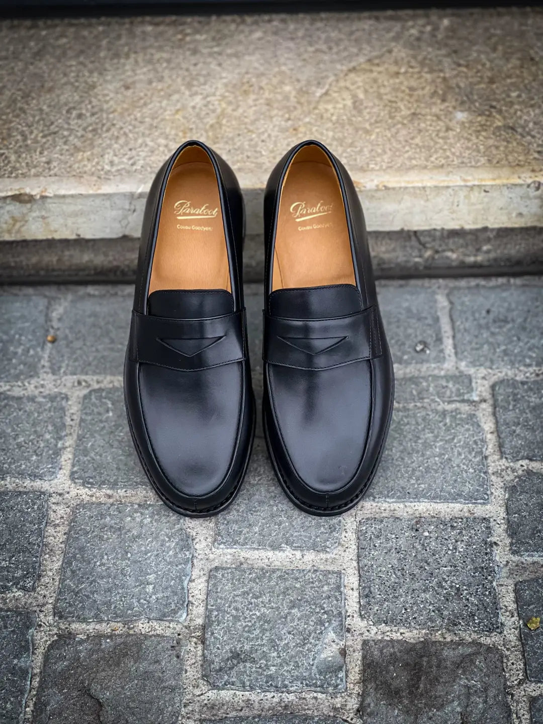 Paraboot Adonis Black Mocassin in calf leather, view 5