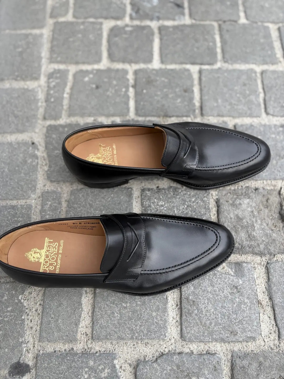 Crockett & Jones Sydney Black Leather Penny Loafer, view 2