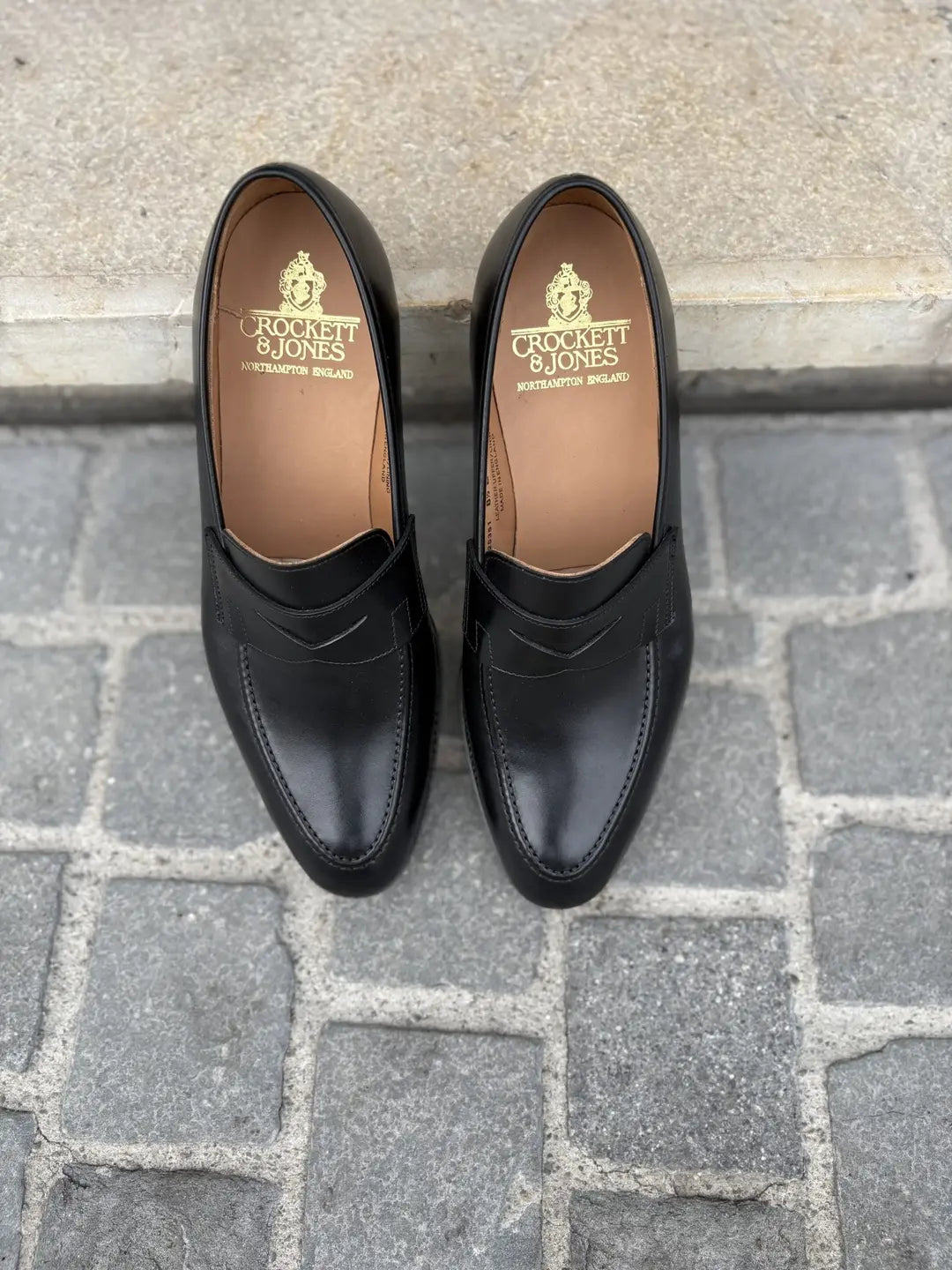 Crockett & Jones Sydney Black Leather Penny Loafer, view 5