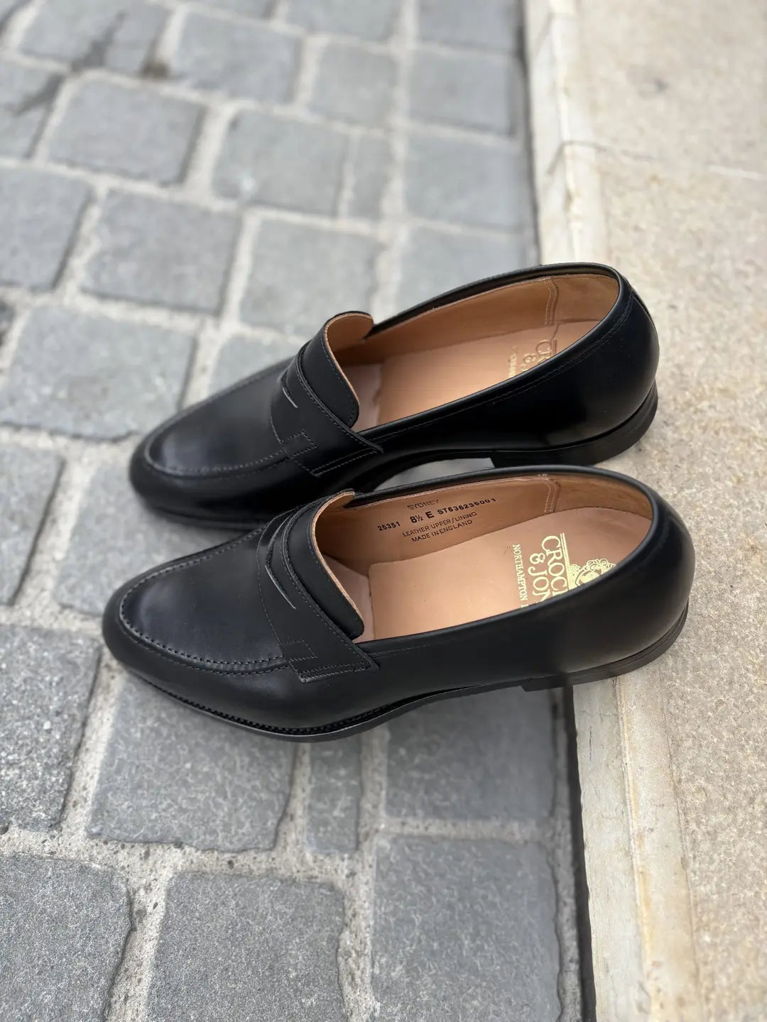 Crockett & Jones Sydney Black Leather Penny Loafer, view 4