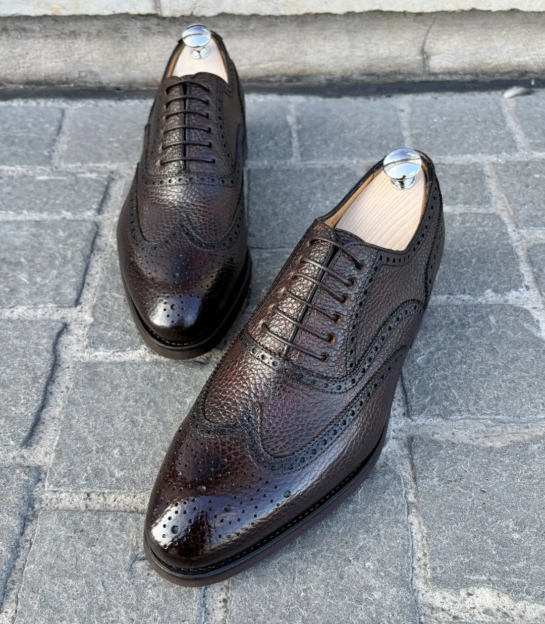 Bontoni Libertino Brogue Oxford in Scotch grain leather, view 4