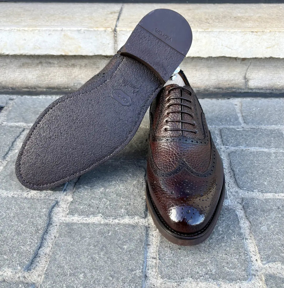 Bontoni Libertino Brogue Oxford in Scotch grain leather