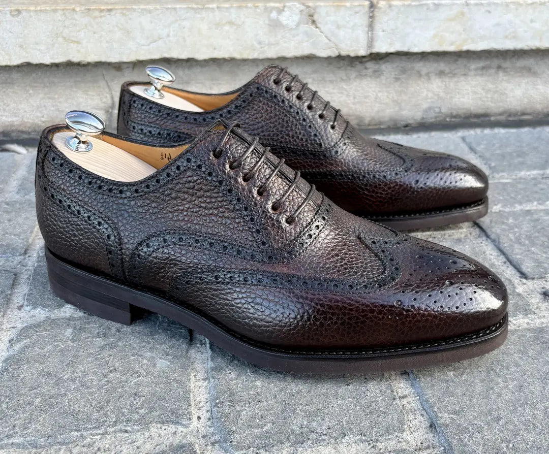 Bontoni Libertino Brogue Oxford in Scotch grain leather, view 2
