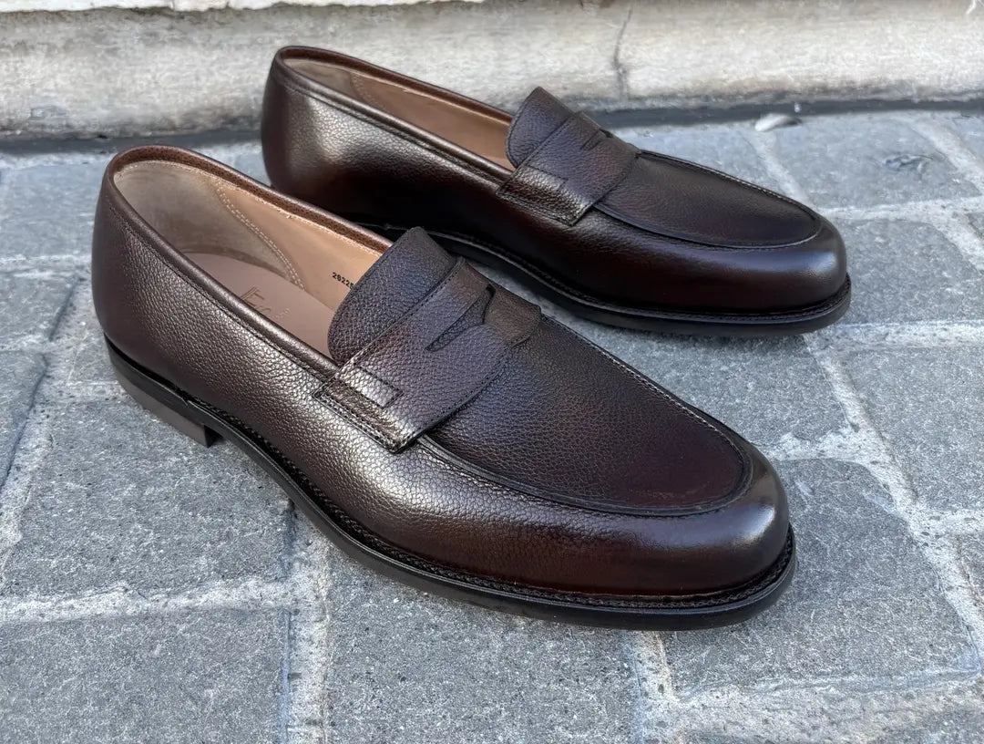 Crockett & Jones Grantham Penny Loafer in Scotch grain leather