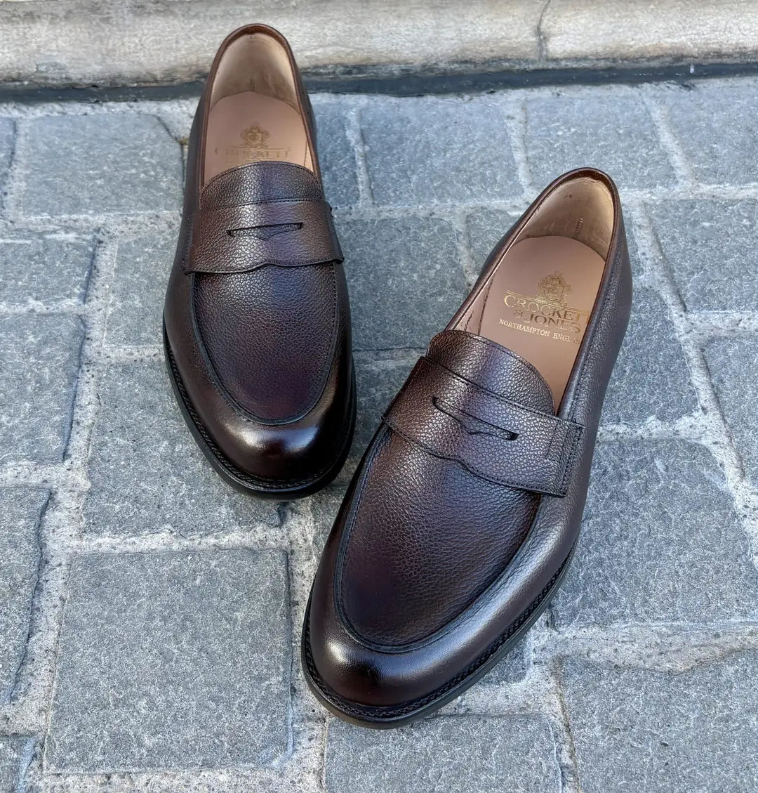Crockett & Jones Grantham Penny Loafer in Scotch grain leather, view 2