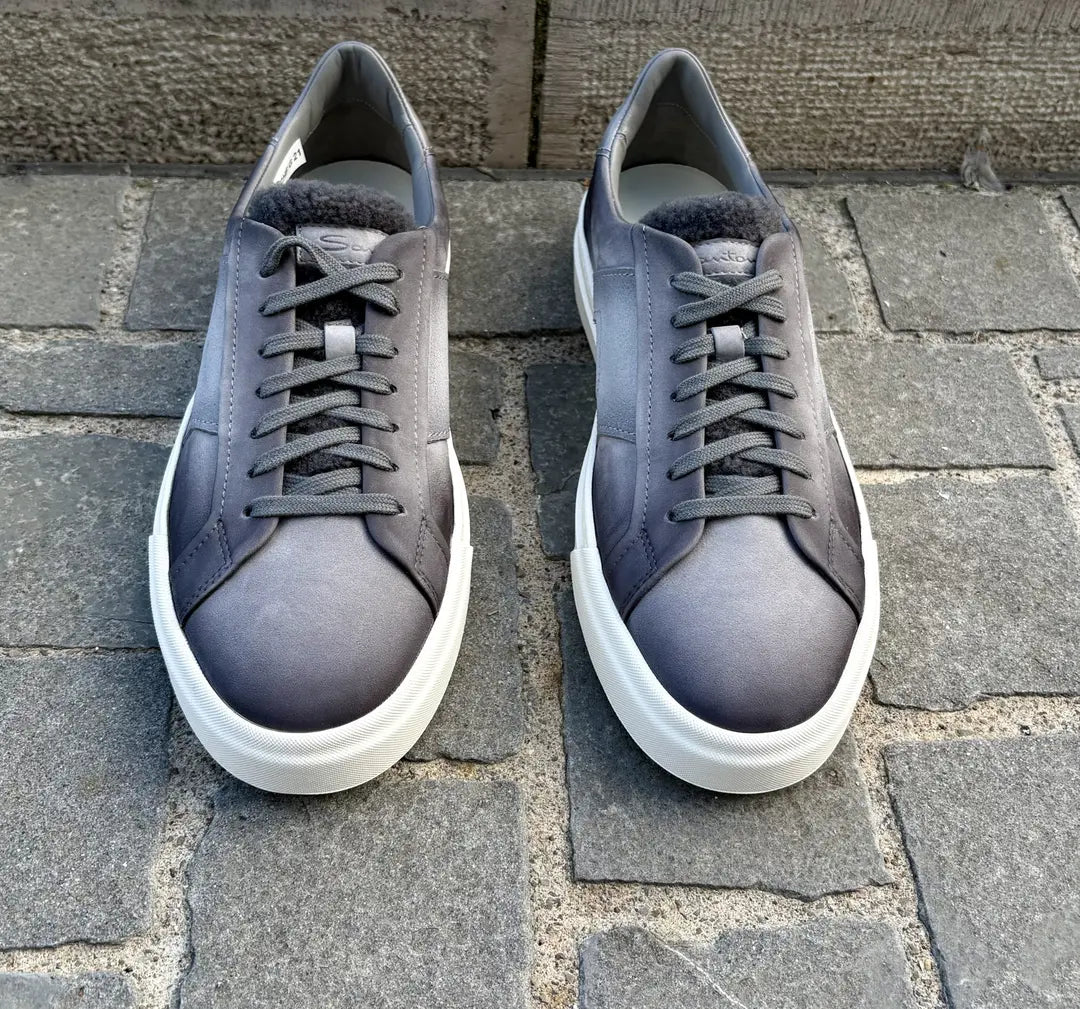 Santoni Trainers in suede, view 5