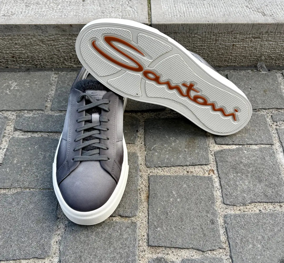 Santoni Trainers in suede, view 4