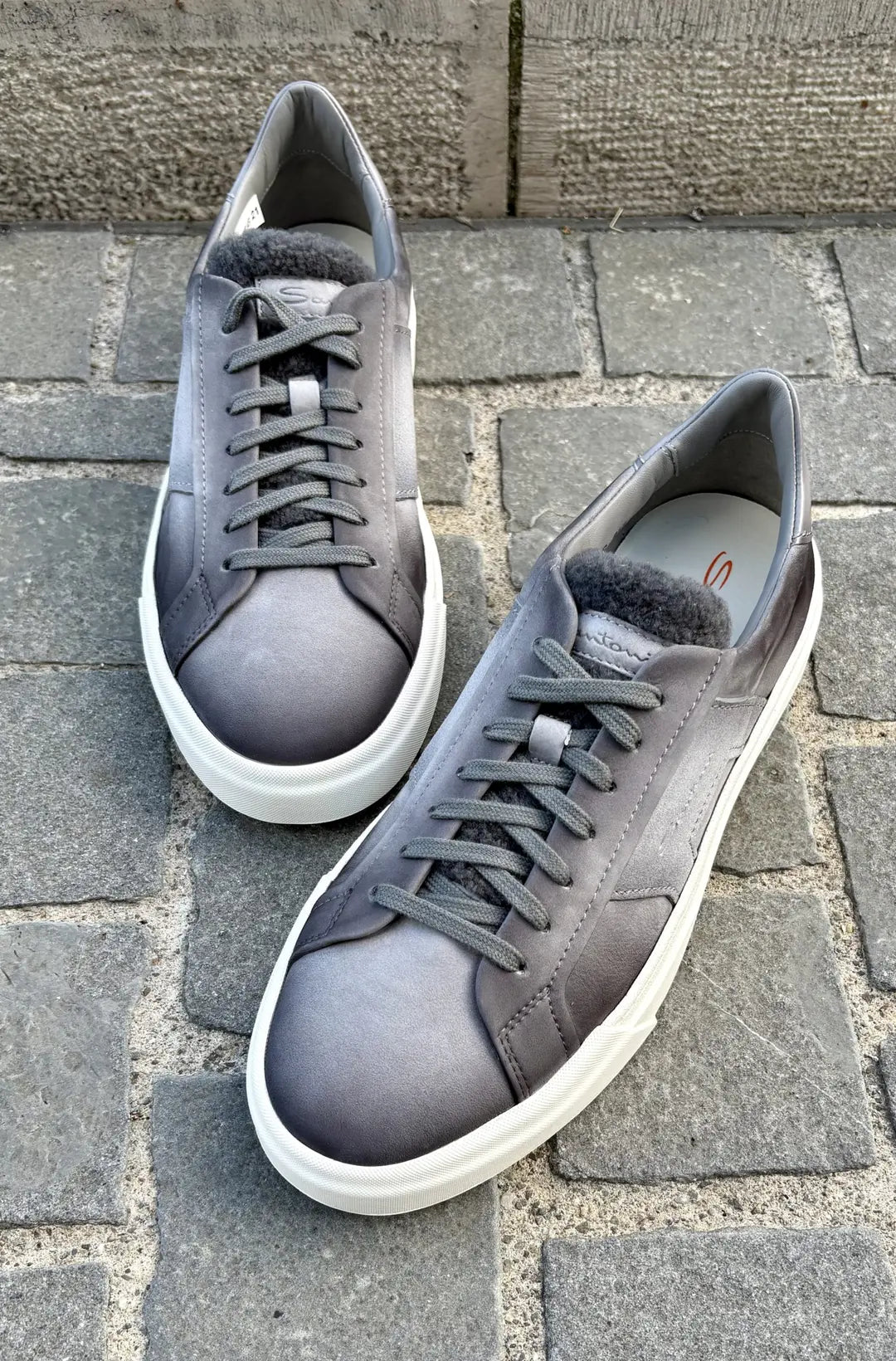Santoni Trainers in suede, view 3