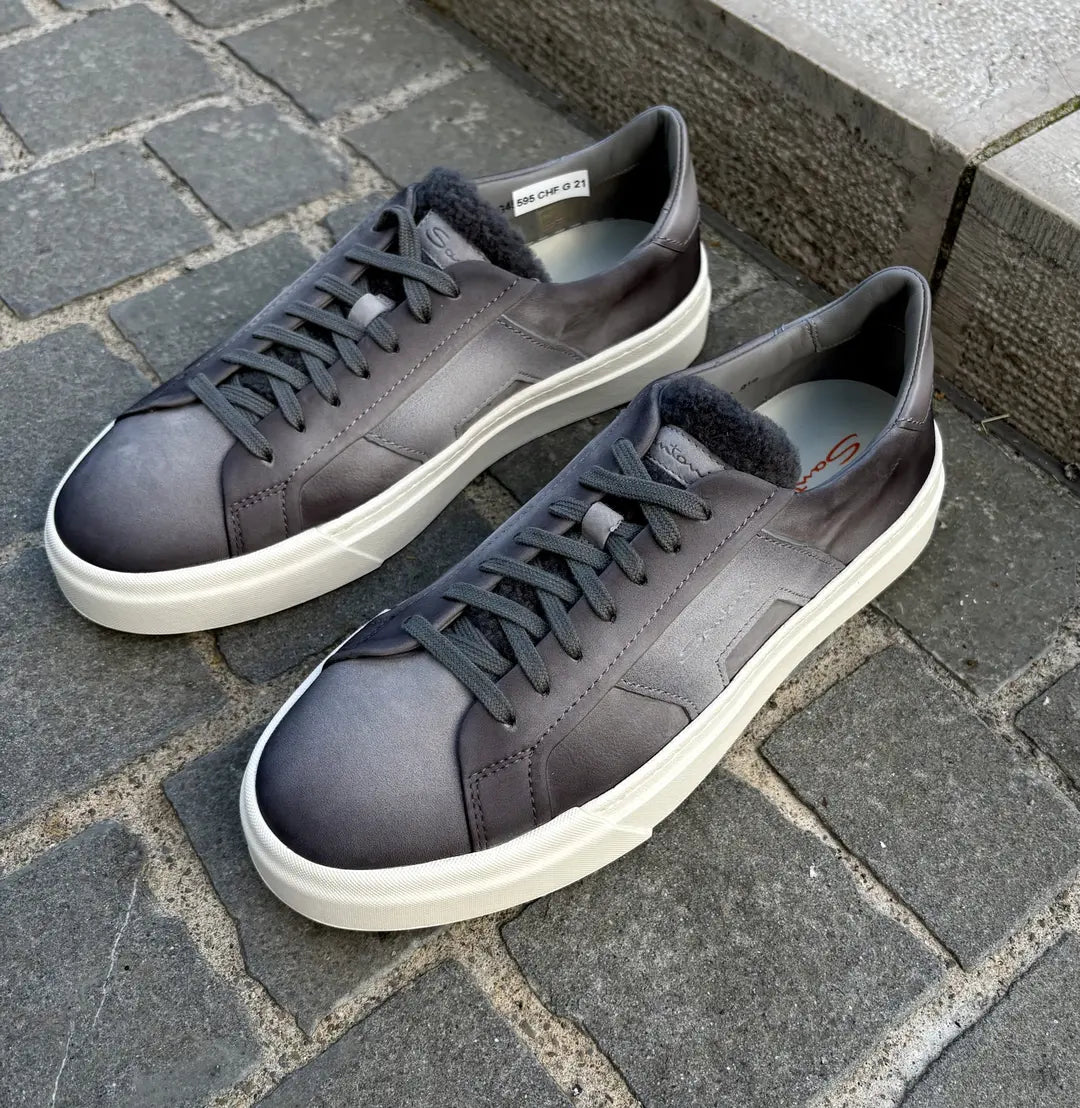 Santoni Trainers in suede, view 2
