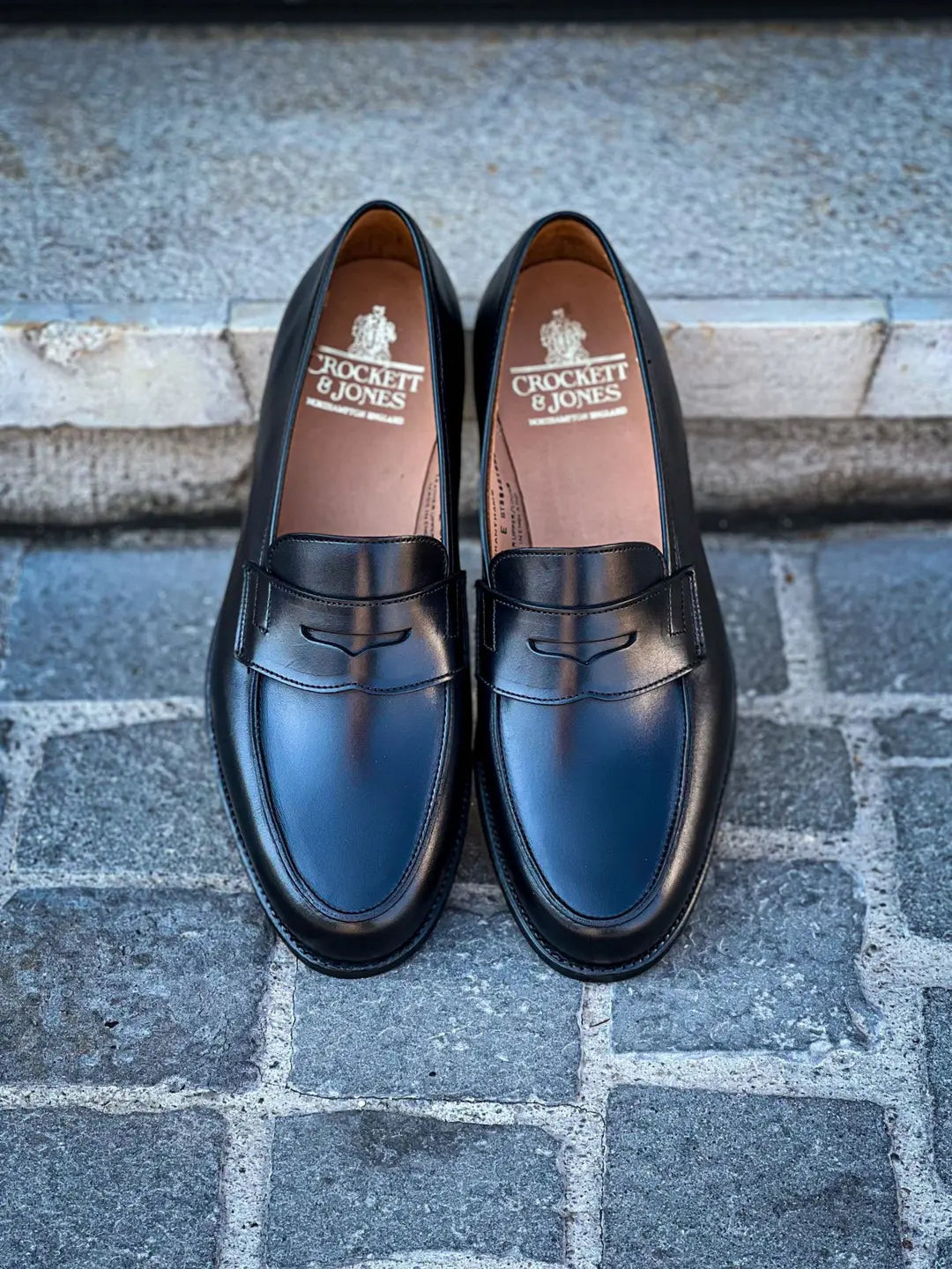 Crockett & Jones Grantham Black Penny Loafer in calf leather, view 5