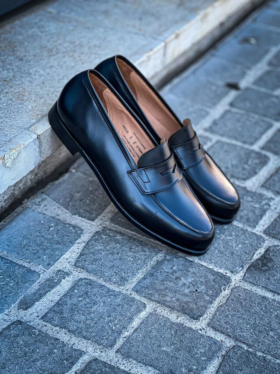 Crockett & Jones Grantham Black Penny Loafer in calf leather