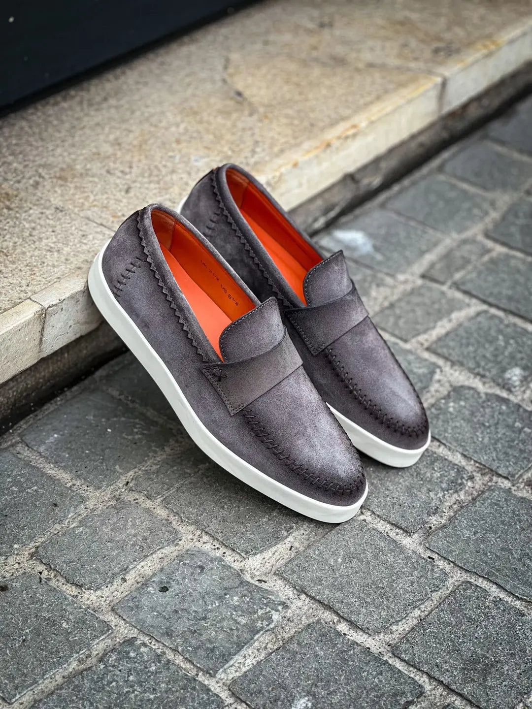 Santoni Mocassin Grey Suede