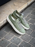 Santoni DBS Trainer Light Green in Scotch grain leather