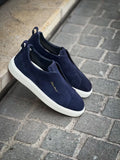 Santoni Slip On Sneakers Navy Suede