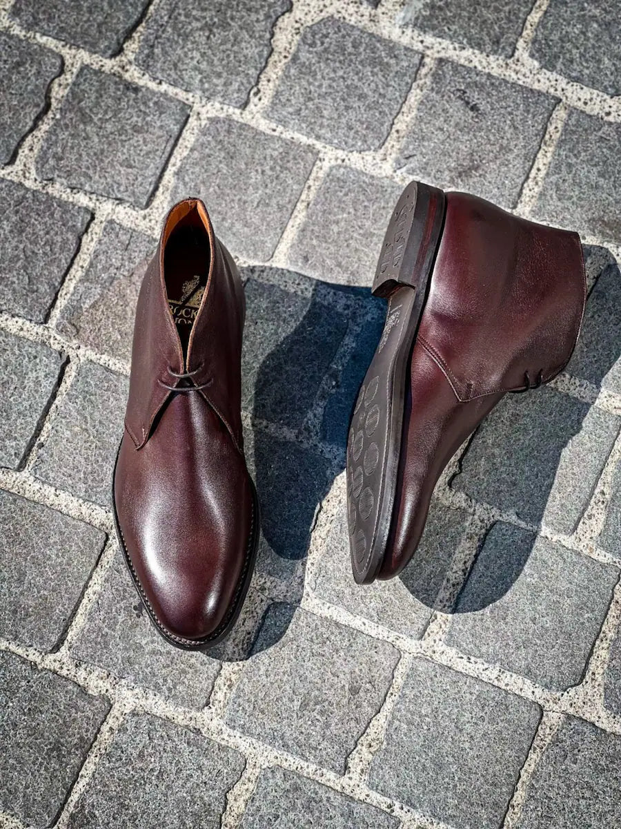 Crockett & Jones Upton Dark Brown Milled Calf Chukka Boot, view 2