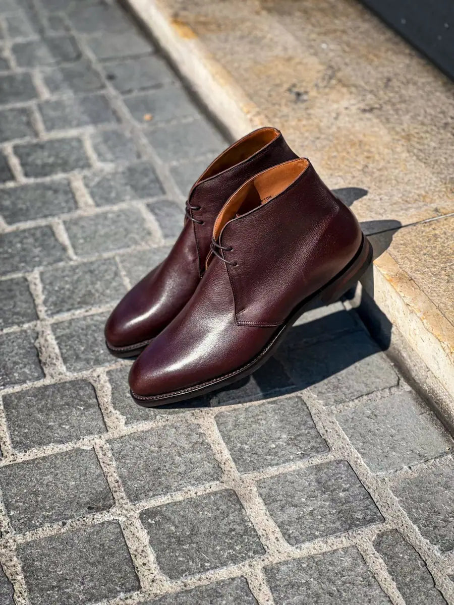 Crockett & Jones Upton Dark Brown Milled Calf Chukka Boot, view 4