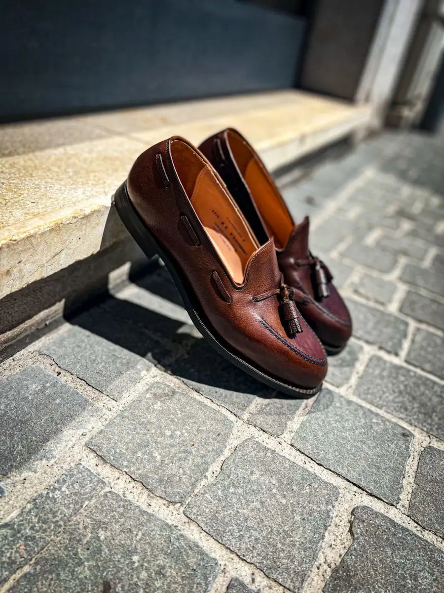 Crockett & Jones Cavendish Pebble Grain Tassel Loafer, view 4