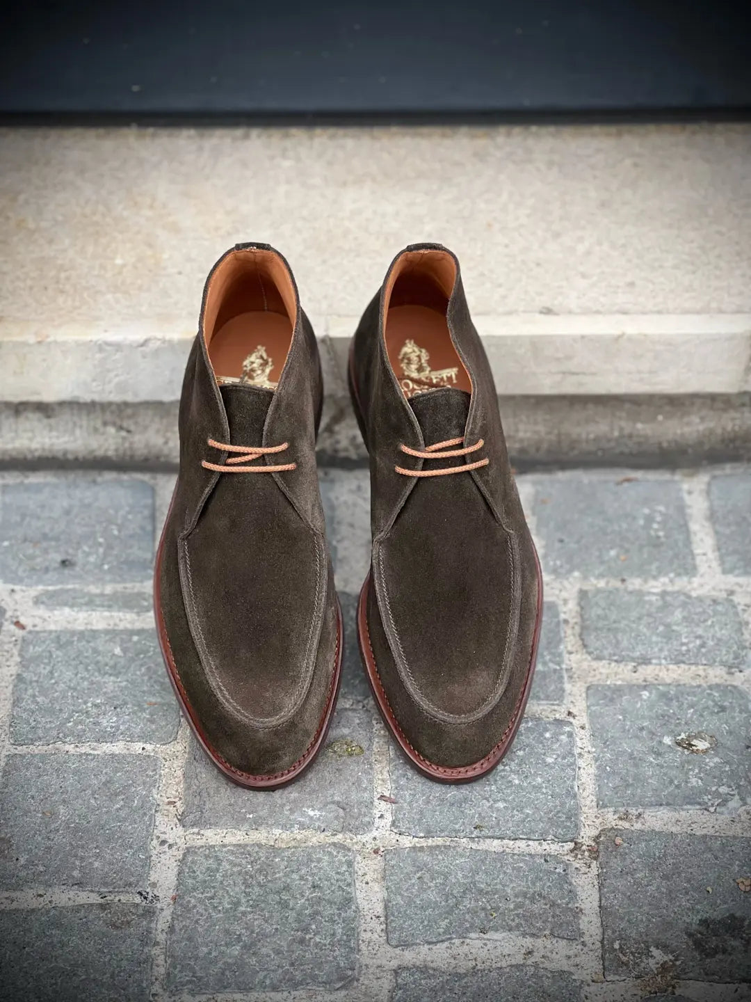 Crockett & Jones Bibury Green Earth Suede Shoe, view 3