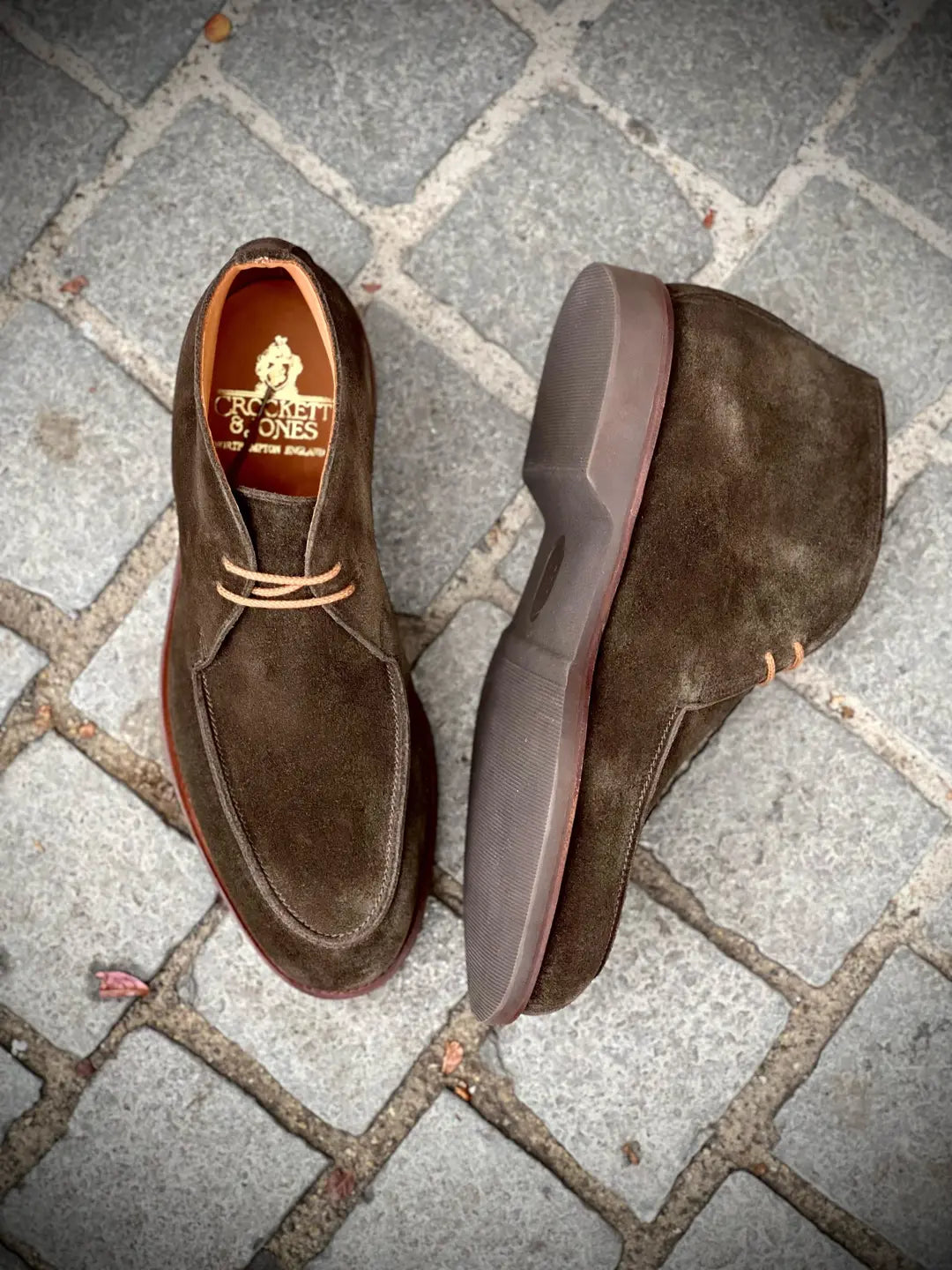 Crockett & Jones Bibury Green Earth Suede Shoe, view 2