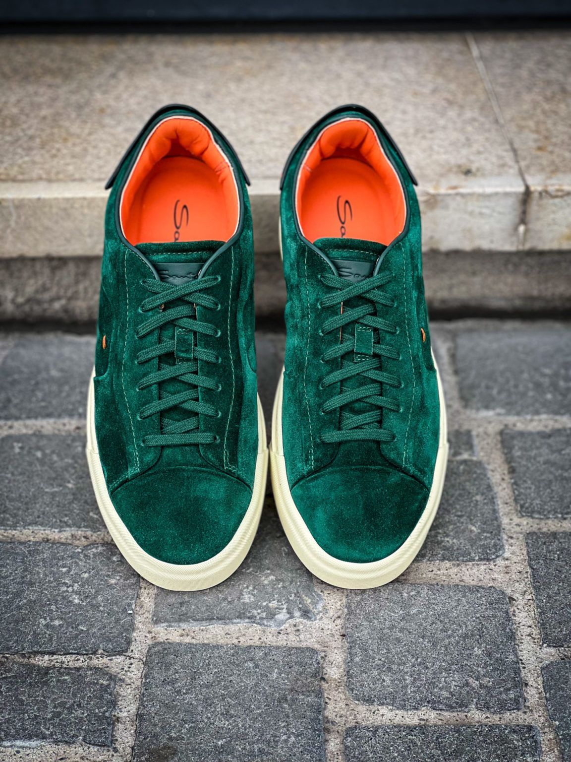 Santoni Trainer Forest Green Suede