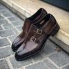 Santoni Double Buckle Dark Brown – Image 5