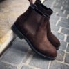 Santoni Dark Brown Suede Chelsea