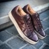 Santoni Basket Marron Patiné
