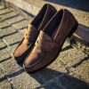 Santoni Mocassin en Daim Marron Clair – Image 4