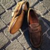 Santoni Mocassin en Daim Marron Clair – Image 2