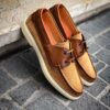 Santoni Boat Shoe Light Brown