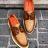 Santoni Boat Shoe Light Brown - Image 3