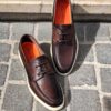 Santoni Boat Shoe Dark Brown Leather - Image 3