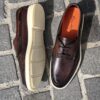 Santoni Boat Shoe Dark Brown Leather - Image 4