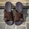 Santoni Brown Suede Sandals – Bild 5